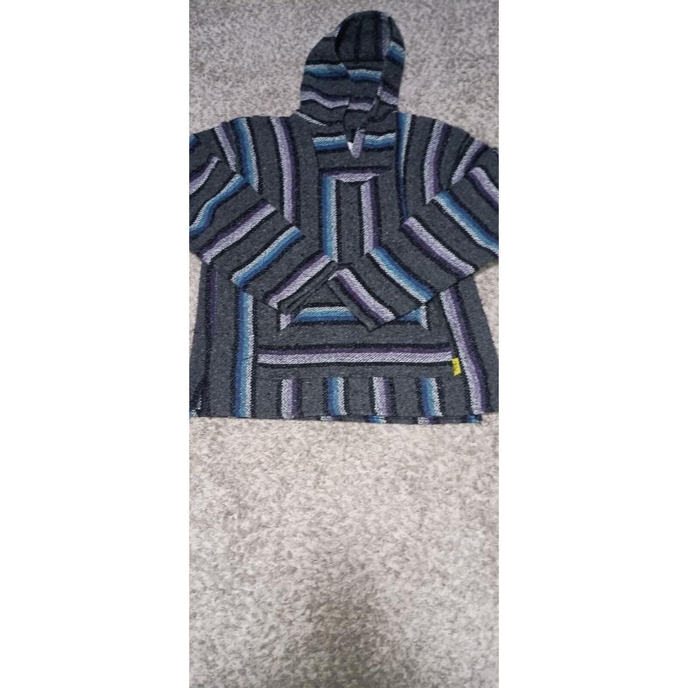Men's Iguana Jack Hooded Sweatshirt Size XL Color Blue Purple Gray Design Warm